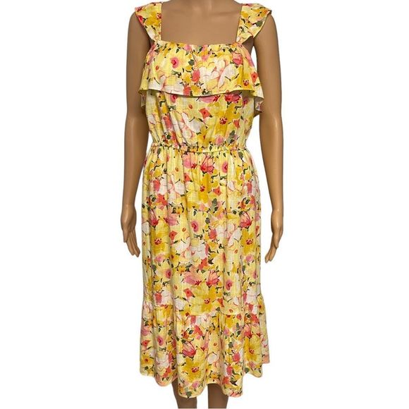 FINAL DROP! Lauren Conrad Yellow Floral Sundress Size XL - Picture 3 of 8